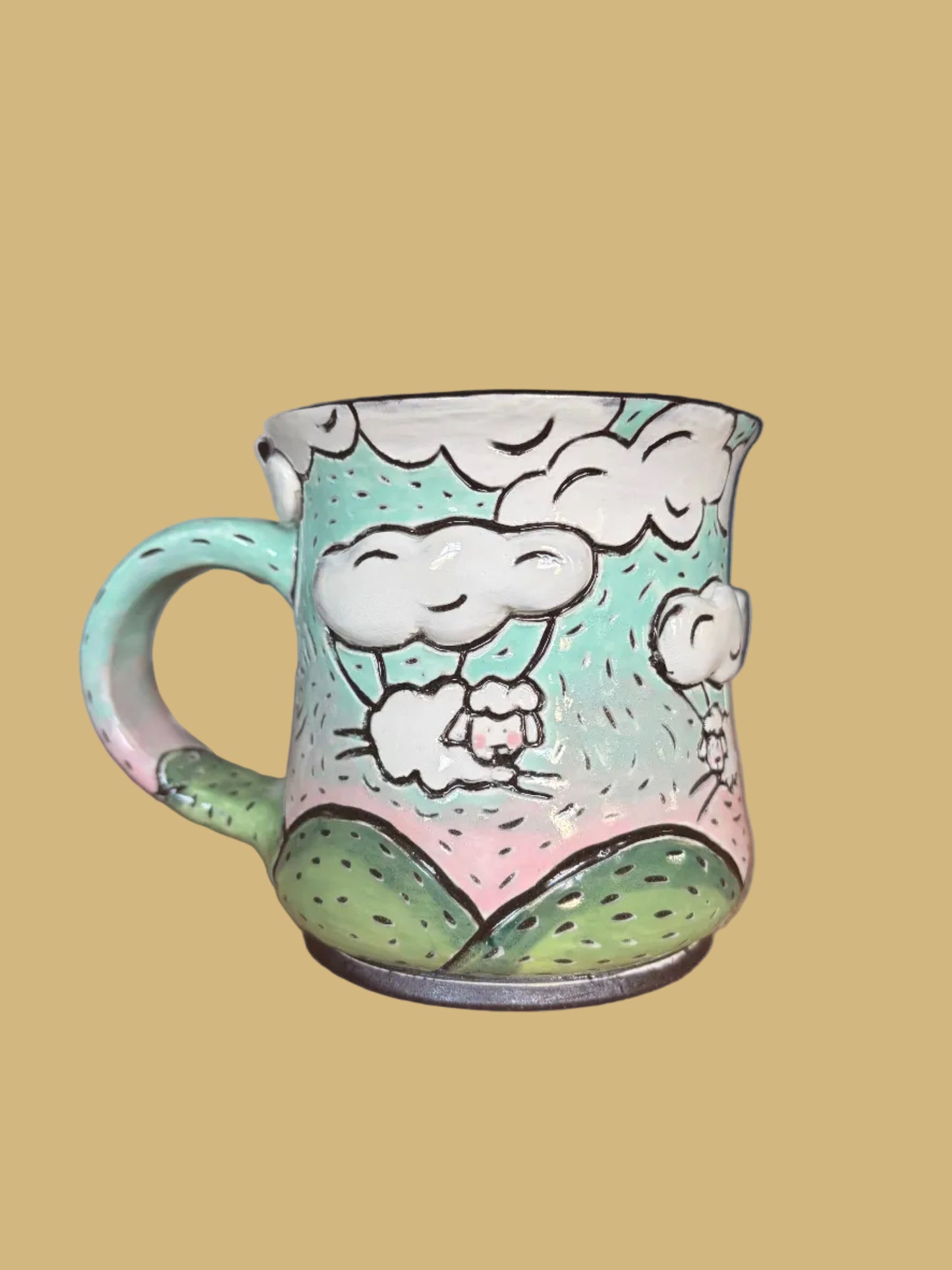 3 Custom Mushroom & Sheep Mugs - Preorder
