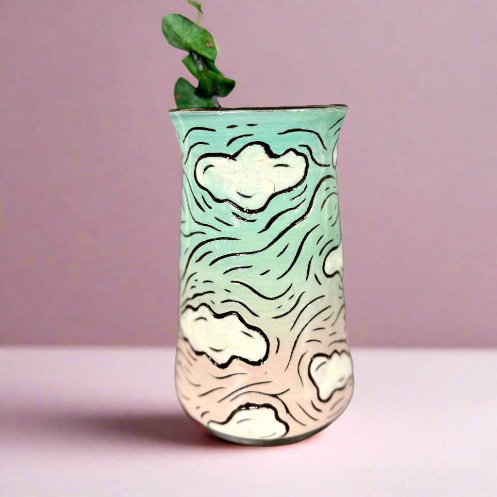 Happy Cartoon Cloud Vase