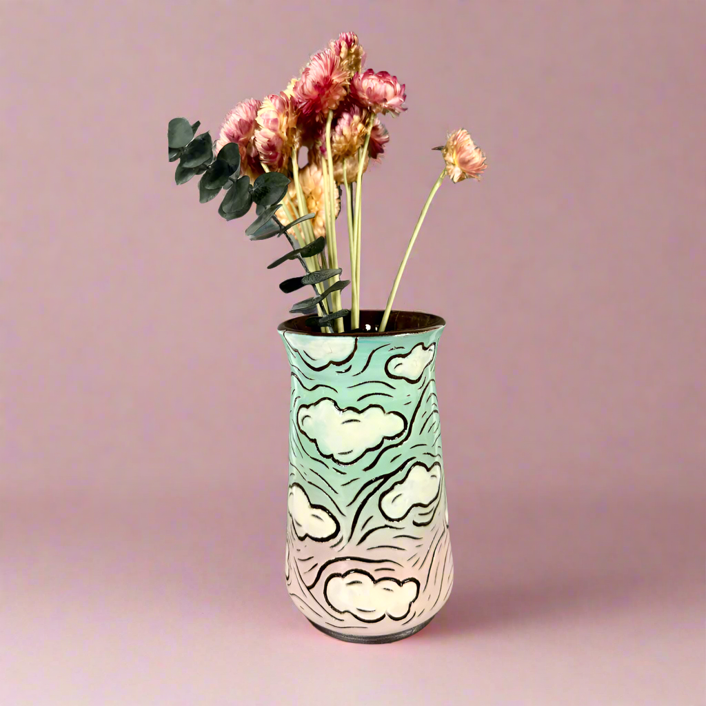 Happy Cartoon Cloud Vase